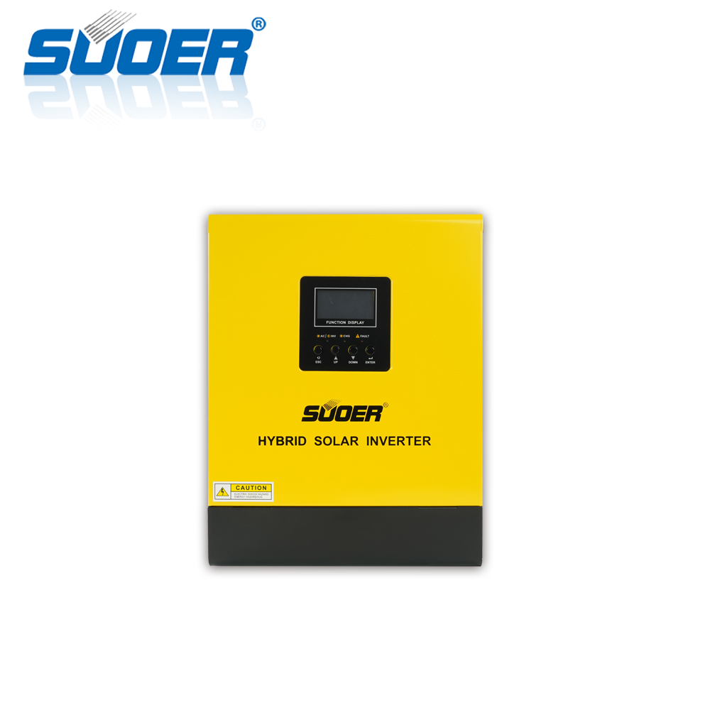 Suoer 12V 230V 1000VA high frequency off grid power inverter AC charger PWM solar controller hybrid solar inverter